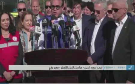 فى مؤتمر صحفى أمام معبر رفح .. وزير الصحة :وفد البرلمان الأوروبى أجرى محادثات مهمة مع الوافدين من قطاع غزة