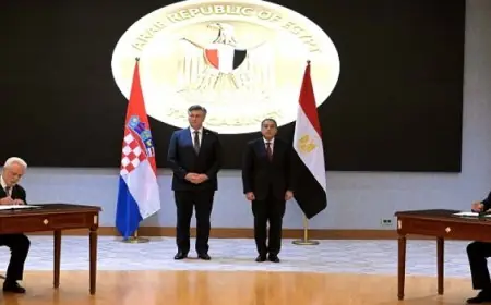 رئيسا وزراء مصر وكرواتيا يشهدان توقيع مذكرة تفاهم لتعزيز التعاون بمجال الاستثمار