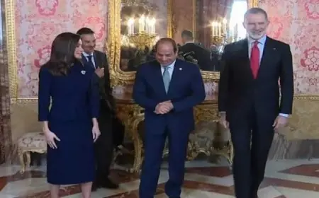 مراسم استقبال رسمية للرئيس السيسى فى القصر الملكى بإسبانيا