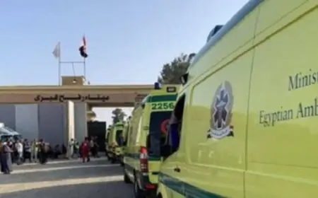 ميناء رفح البرى يستقبل 34 مصابا ومريضا و63 مرافقا فلسطينيا