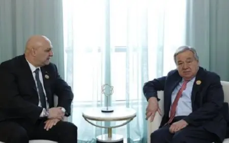 جوتيريش يعقد مباحثات فى القاهرة مع الرئيس اللبنانى