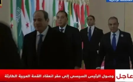 الرئيس السيسى يترأس اليوم أعمال القمة العربية غير العادية لبحث تطورات القضية الفلسطينية