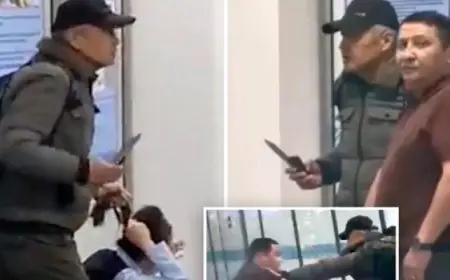 ملاكم متقاعد ينقذ موظفة أمن من مهاجم مسلح بسكين