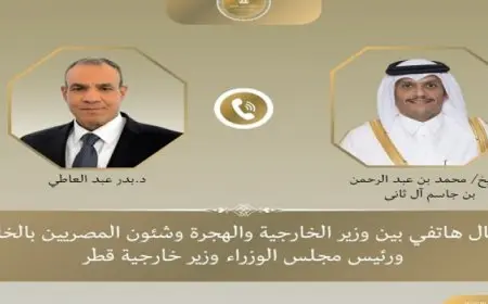 وزير الخارجية ونظيره القطرى يبحثان هاتفيًا مستجدات الأوضاع فى غزة والجهود المشتركة لتثبيت اتفاق وقف إطلاق النار