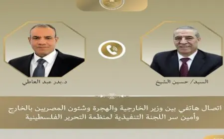 وزير الخارجية يبحث هاتفيًا مع أمين سر اللجنة التنفيذية لمنظمة التحرير الفلسطينية الأوضاع الخطيرة بغزة والضفة