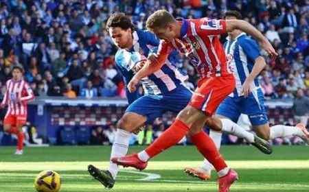 أتليتكو مدريد يتعادل مع إسبانيول بهدف لمثله فى الدورى الإسبانى لكرة القدم