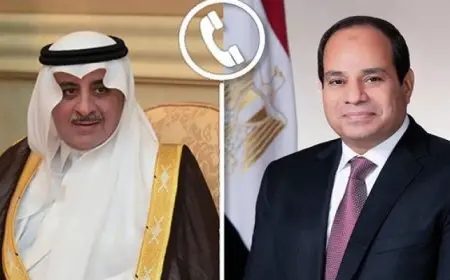 الرئيس السيسى يتلقى تهنئة بعيد الفطر من أمير منطقة تبوك