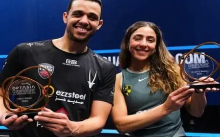 مصطفى عسل وهانيا الحمامى يحصدان جائزة لاعب الشهر بعد التتويج ببطولة أوبتاسيا