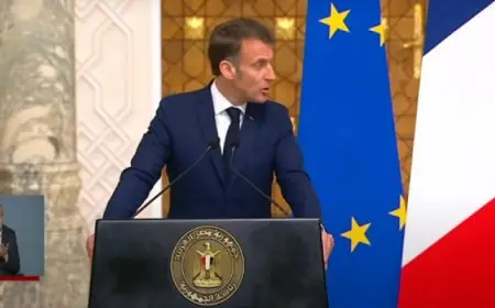 ماكرون : نثمن جهود السيسى لتحقيق السلام ونرفض تهجير الفلسطييين وندعم إعادة إعمار غزة