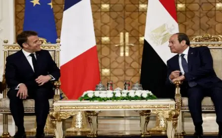 مباحثات قمة مصرية – فرنسية ثنائية وموسعة وتوقيع إعلان مشترك لترفيع العلاقات