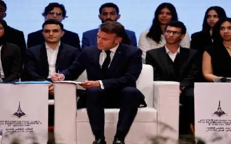 ماكرون: مصر بلد الحضارة وتتمتع برأس المال البشرى وهى الأكثر شبابا