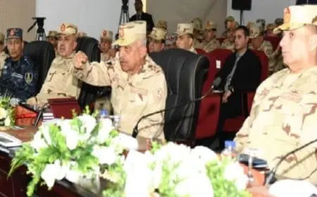 وزير الدفاع يشهد تنفيذ مشروع مراكز القيادة التعبوى لقوات الدفاع الجوى والقوات الجوية