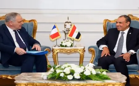 عبد العاطى يستقبل وزير الدولة بوزارة الداخلية الفرنسية على هامش مؤتمر عملية الخرطوم