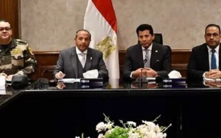 وزير الرياضة يبحث آخر مستجدات أعمال استاد المصرى الجديد فى بورسعيد