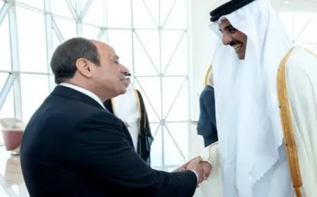 الرئيس السيسى يغادر العاصمة القطرية الدوحة متوجهاً إلى الكويت