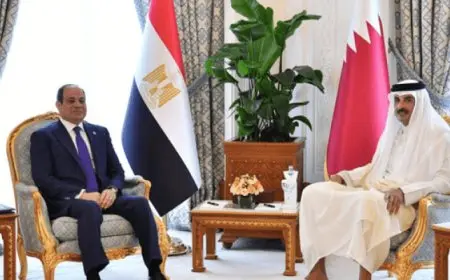 بال .. الرئيس السيسى وأمير قطر يؤكدان رفضهما القاطع لتهجير الفلسطينيين من أرضهم
