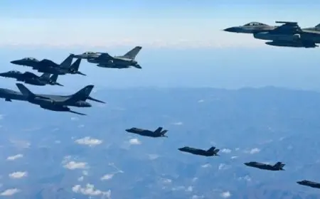 كوريا الجنوبية والولايات المتحدة تجريان مناورات جوية مشتركة بمشاركة قاذفات بى-1بى الأمريكية