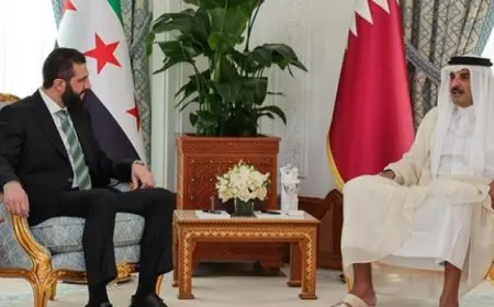 أمير قطر والرئيس السورى الانتقالى يبحثان فى الدوحة التطورات الإقليمية والدولية