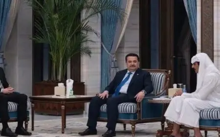 لقاء ثلاثى يجمع أمير قطر والرئيس السورى برئيس الوزراء العراقى فى الدوحة