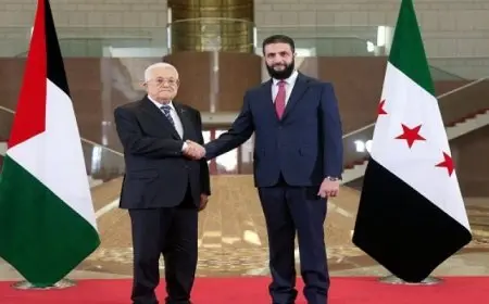 الشرع يستقبل عباس فى زيارته الأولى لدمشق منذ 16 عاما