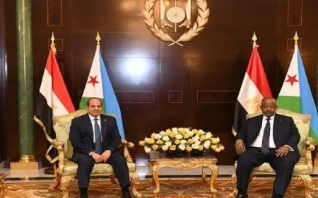 الرئيس السيسى ونظيره الجيبوتى يؤكدان رفضهما تهديد أمن وحرية الملاحة فى البحر الأحمر