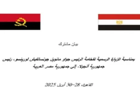 فى بيان مشترك.. مصر وأنجولا تعلنان موقفا موحدا من قضايا القارة