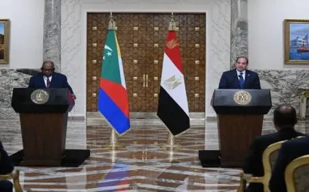 السيسى: توافق مع رئيس جمهورية القمر المتحدة فى الرؤى إزاء الوضع فى غزة والسودان والقرن الإفريقى وأمن البحر الأحمر