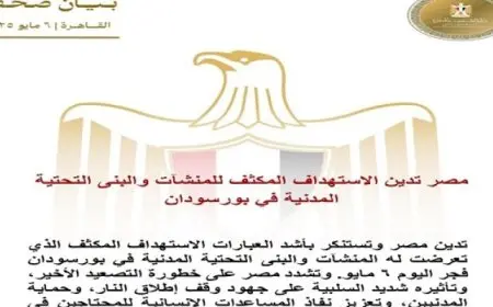 مصر تدين الاستهداف المكثف للمنشآت والبنى التحتية المدنية فى بورسودان