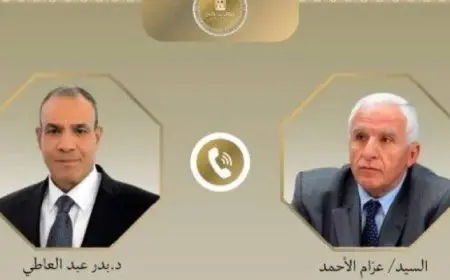 وزير الخارجية يؤكد في اتصال هاتفى مع عزام الأحمد دعم مصر الكامل للسلطة الفلسطينية