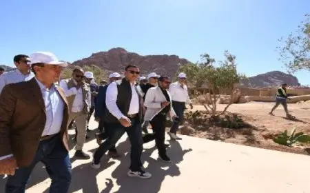 وزير الإسكان يتفقد النزل البيئى الجديد والمنتجع الجبلي بمدينة سانت كاترين بسيناء