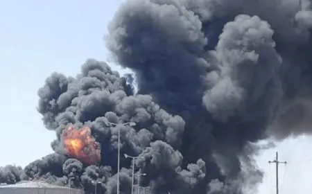 السيطرة على حرائق المستودعات النفطية فى بورتسودان