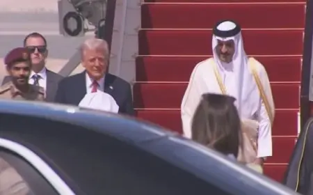 الرئيس الأمريكى يصل إلى قطر المحطة الثانية بجولته فى المنطقة