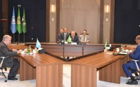 اجتماع تشاورى رفيع المستوى بين رئيس مفوضية الاتحاد الأفريقى وأمين عام جامعة الدول العربية وأمين عام الأمم المتحدة