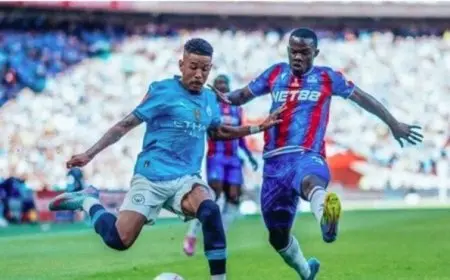 مانشستر سيتي يتعرض للهزيمة أمام كريستال بالاس بهدف ويخسر لقب كأس الاتحاد الإنجليزي «فيديو»
