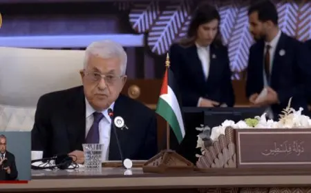 أبو مازن يدعو لتبنى خطة عربية لوقف الحرب وتحقيق السلام