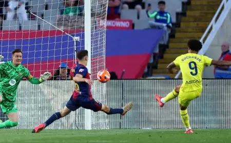 فياريال يعيق احتفالات برشلونة بعد هزيمته في مونتجويك