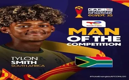 تايلون سميث يُتوج بجائزة أفضل لاعب في بطولة أمم أفريقيا للشباب