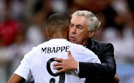 مبابي يودع أنشيلوتي برسالة مؤثرة قبل آخر مباراة له مع ريال مدريد