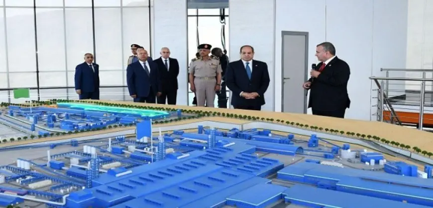 الرئيس السيسى يفتتح المرحلة الثانية لشركة السويس للصلب