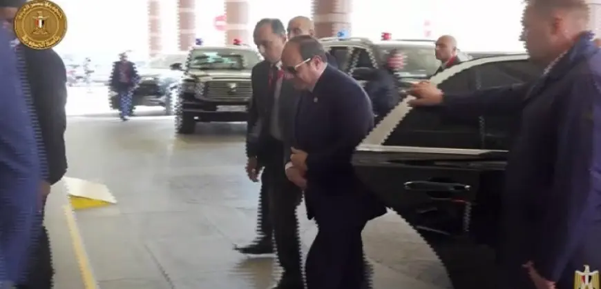 الرئيس السيسى يصل إلى مقر إقامته بالعاصمة الروسية للمشاركة فى احتفالات عيد النصر