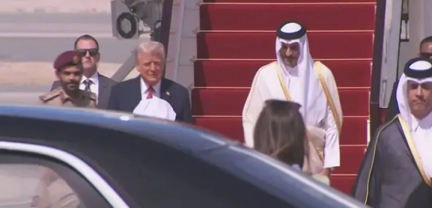 الرئيس الأمريكى يصل إلى قطر المحطة الثانية بجولته فى المنطقة