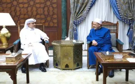 شيخ الأزهر يؤكد لسفير قطر أن السلام يحتاج إلى تحقيق حقوق الشعب الفلسطيني