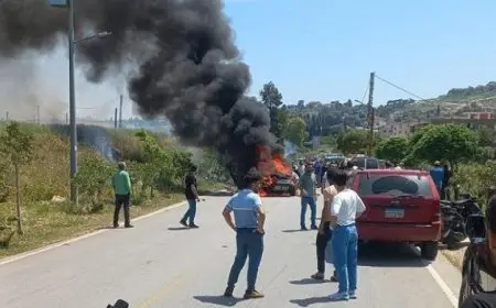 استشهاد وإصابة خمسة في هجوم على سيارة خلال مسيرة إسرائيلية بجنوب لبنان