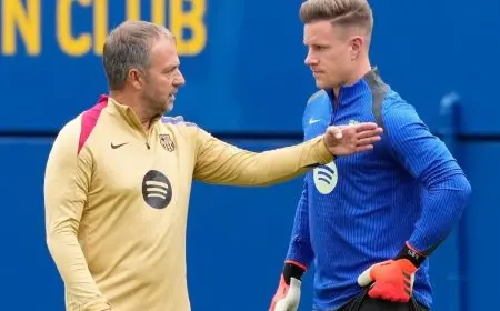 تيار شتيغن يستمر في الغياب عن تدريبات برشلونة الجماعية