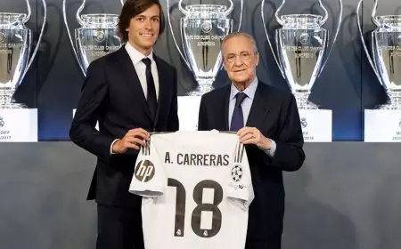 كاريراس يوقع عقده مع ريال مدريد ويرتدي الرقم 18
