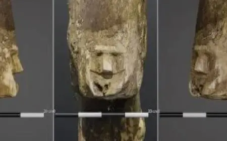 العثور على تمثال خشبى لوجه عمره ألف عام فى قاع بحيرة بولندية