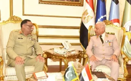 وزير الدفاع يلتقي رئيس هيئة الأركان المشتركة الباكستانية لتعزيز التعاون العسكري