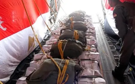 مصر تنفذ توجيهات الرئيس السيسي بإسقاط أطنان من المساعدات الإنسانية على غزة