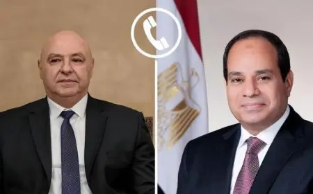 الرئيس السيسي يعبر عن دعم مصر القوي لسيادة لبنان واستقرار أراضيه