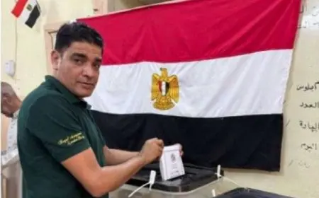 إبراهيم نور الدين يشارك في التصويت بانتخابات مجلس الشيوخ